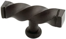 2-1/2" Iron Craft Twisted T-Knob Wrought Iron