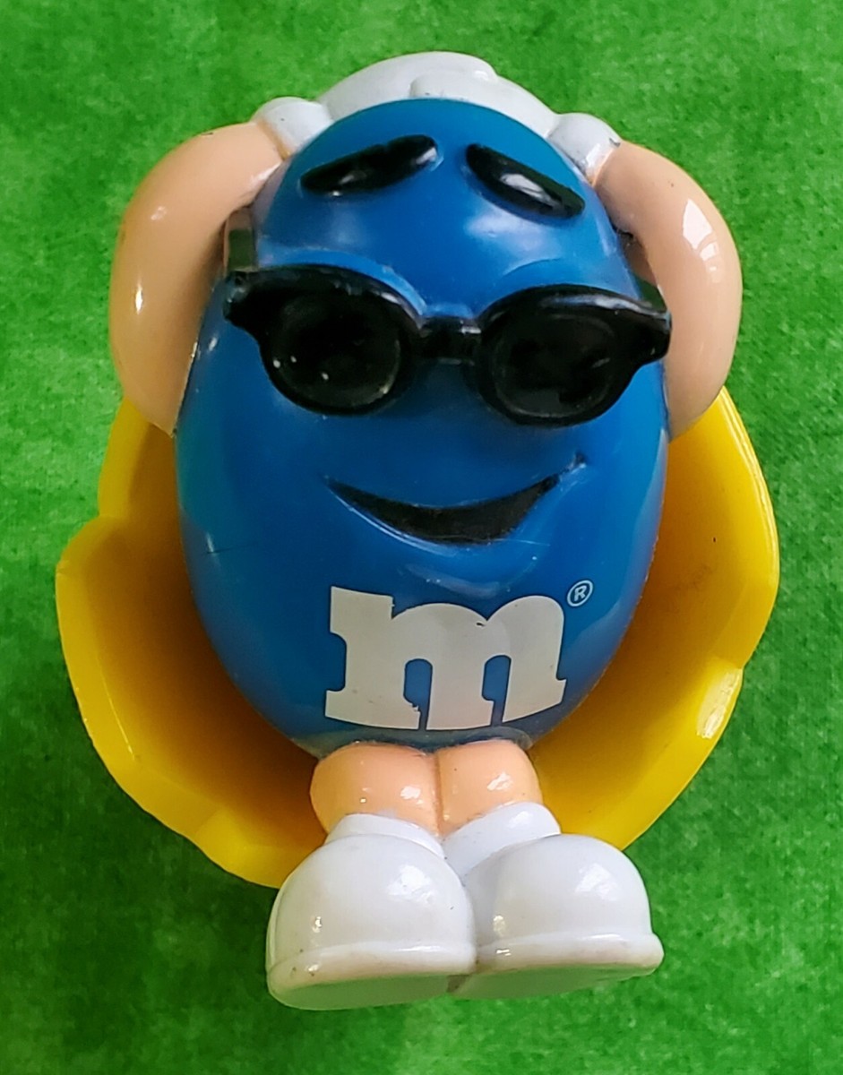 Easter M&M Candy Tube Topper Dark Blue Peanut Sunglasses Relaxing