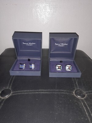 2 Pairs of Samuel Windsor Enamelled Cufflinks