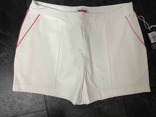 Boast Damen Tennisshorts weiß mit roten Paspeln Gr. Large neu