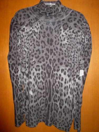 Neu mit Etikett ANA XL Gepard grau schwarz weiß Pullover Unterarm 24" Slv28" Lng30" tolle GESCHENKIDEE! - Bild 3 von 12