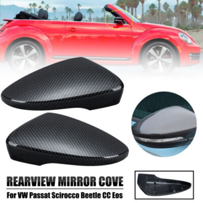 Carbon Außenspiegelgehäuse Spiegelkappen für  Passat CC Scirocco Beetle Jetta