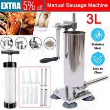 3L Sausage Filler Stuffer Meat Machine Stainless Steel Salami Maker Manual Stuff