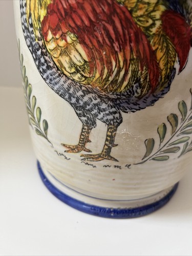 Large Cookie Jar Biscotti Canister Maxcera Rooster Covered 13” Blue Talavera - Picture 20 of 22