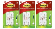 Command Small Wire Hooks 4/Pkg White 4 Hooks  5 Strips 3 Pack Bundle