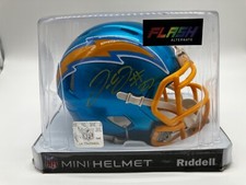 JC Jackson Signed Los Angeles Chargers Flash Speed Mini Football Helmet (JSA)