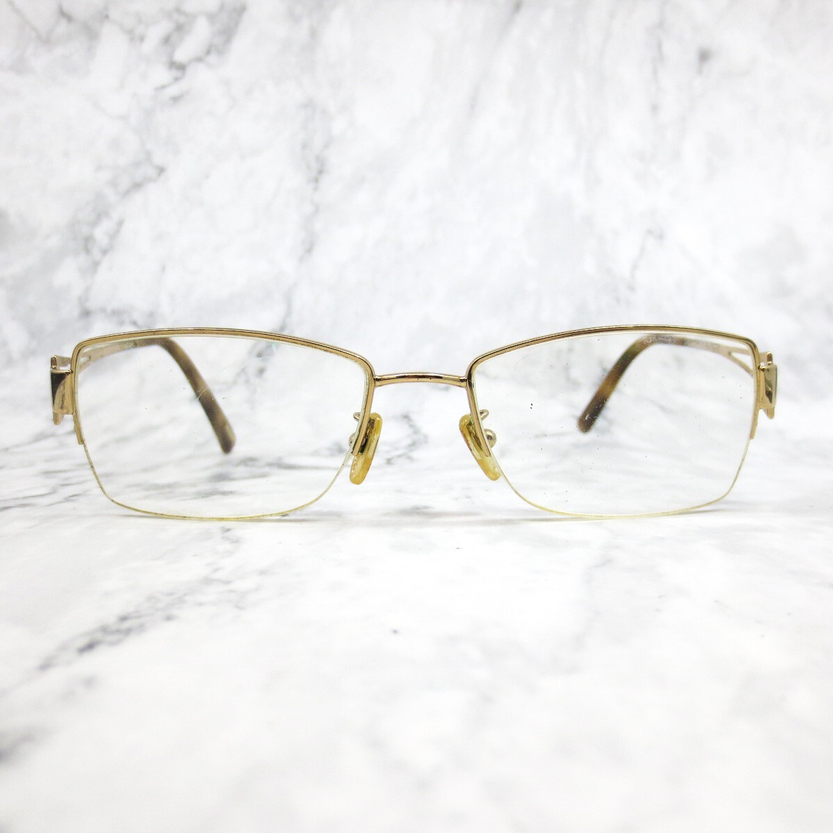 Fendi F612R 757 Eyeglasses Gold Half Rim Rectangular Frames 54-18