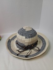 Womens Tropical Trends Wide Brimmed Blue Denim Sun Hat 7" Fit