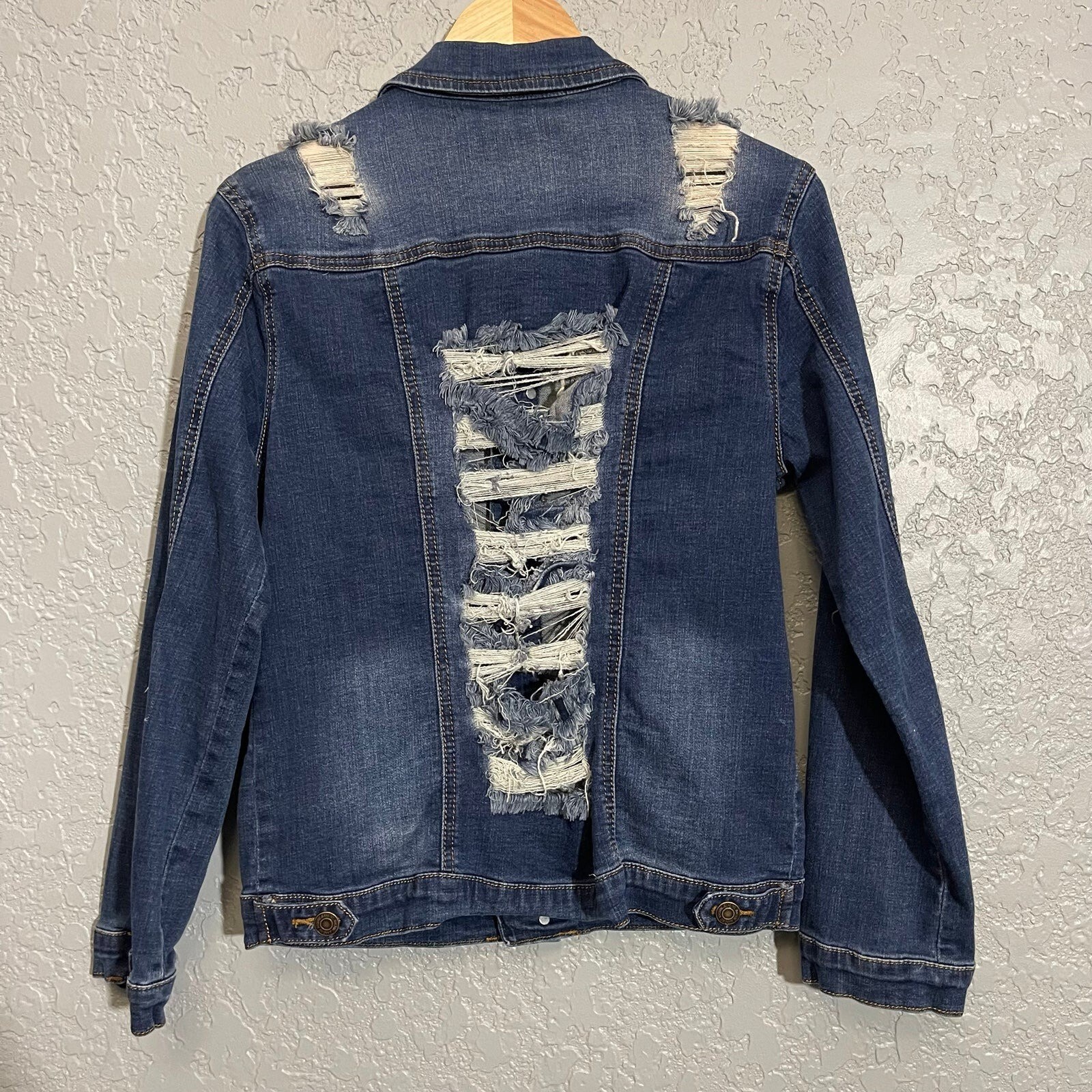 Machine Shredded Denim Jacket - image 3