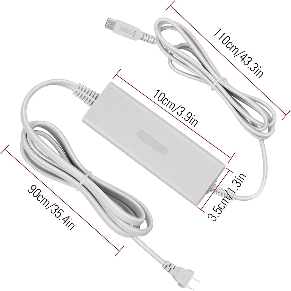 AC Power Supply Charging Adapter Cable Charger For Nintendo Wii U GamePad Lot - Image 4 of 4