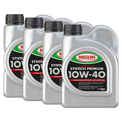 Motoröl megol Syntech Premium SAE 10W-40 Meguin 4 X 1 Liter für Mercedes Opel