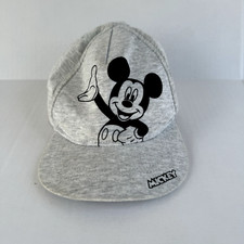 Mickey Mouse Hat Cap Kids 3T/4T Grey Black Mickey Graphic Disney Elastic Back