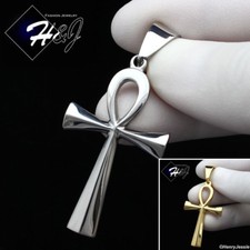 MEN WOMEN Stainless Steel Silver/Gold Plated Plain Ankh Key Cross Pendant P106