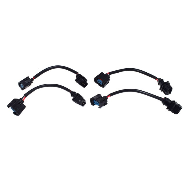 4Pcs OBD1 To OBD2 Fuel Injector Conversion Jumper Harness Adapter Plug