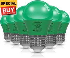 Green Porch Light Bulb 40 Watt Equivalent,A15 LED Bulbs for Halloween Christmas
