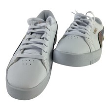 Puma Jada Sneaker Girls 5 Rainbow Glitter Lace Up Shoe WHITE Sneaker Kid Olympic