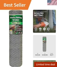 Versatile Galvanized Chicken Wire 36" x 150' - Perfect for Gardens & Animal Pens