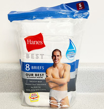 men's Hanes Best Tagless Briefs 8 pack Underwear SMALL S 28-30"