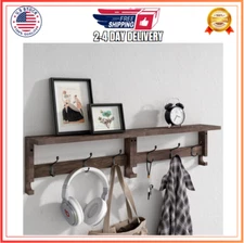 Coat Hooks Wall Hooks With Shelf Wood Coat Rack With Shelf Wallmounted 31.5 Inch