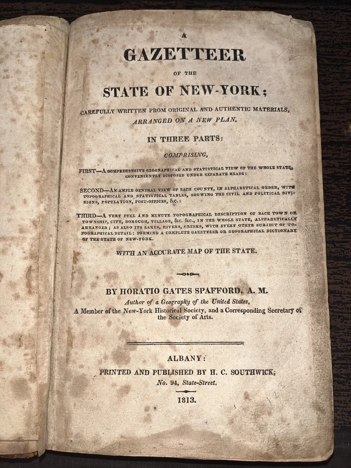 a gazetteer of the state of new york por Horatio Spafford 1813 - Imagem 3 de 4