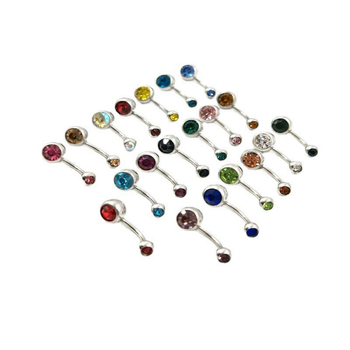 20pcs Belly Button Bars 20 colors Surgical Steel Navel Dangle Drop Gift
