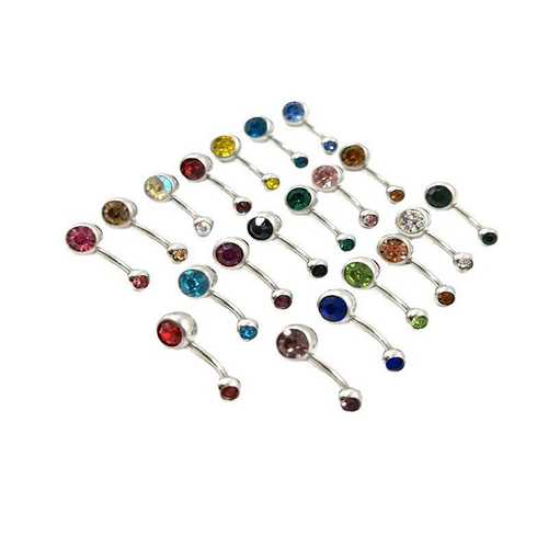 20pcs Belly Button Bars 20 colors Surgical Steel Navel Dangle Drop Gift - Picture 1 of 3