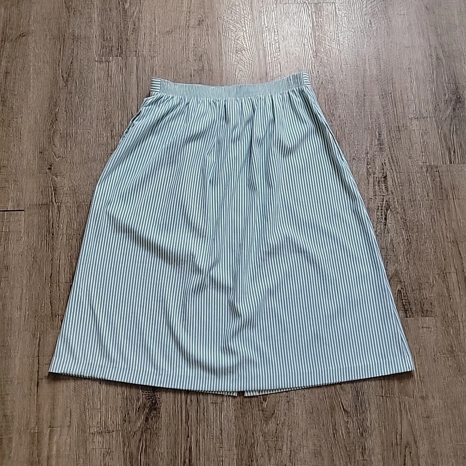 Falda cintura elástica con botones BonWorth ~ Talla LP ~ Verde y Blanco Foto 4 de 4