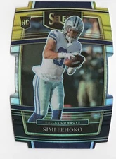2021 Panini Select 83 Simi Fehoko Black & Gold Prizm Die Cut Cowboys Card
