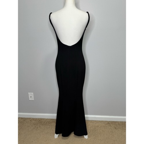 Vintage Scott McClintock Black Rhinestone Cowl Neck Maxi Dress Size 8 Event Sexy - Picture 6 of 9