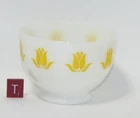Vintage SEALTEST Fire King Milk Glass Yellow Tulip Cottage Cheese Bowl - T
