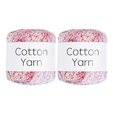 Cotton Yarn,Soft Knitting Yarn 2 Packages of 80g/2.82oz/Blue White