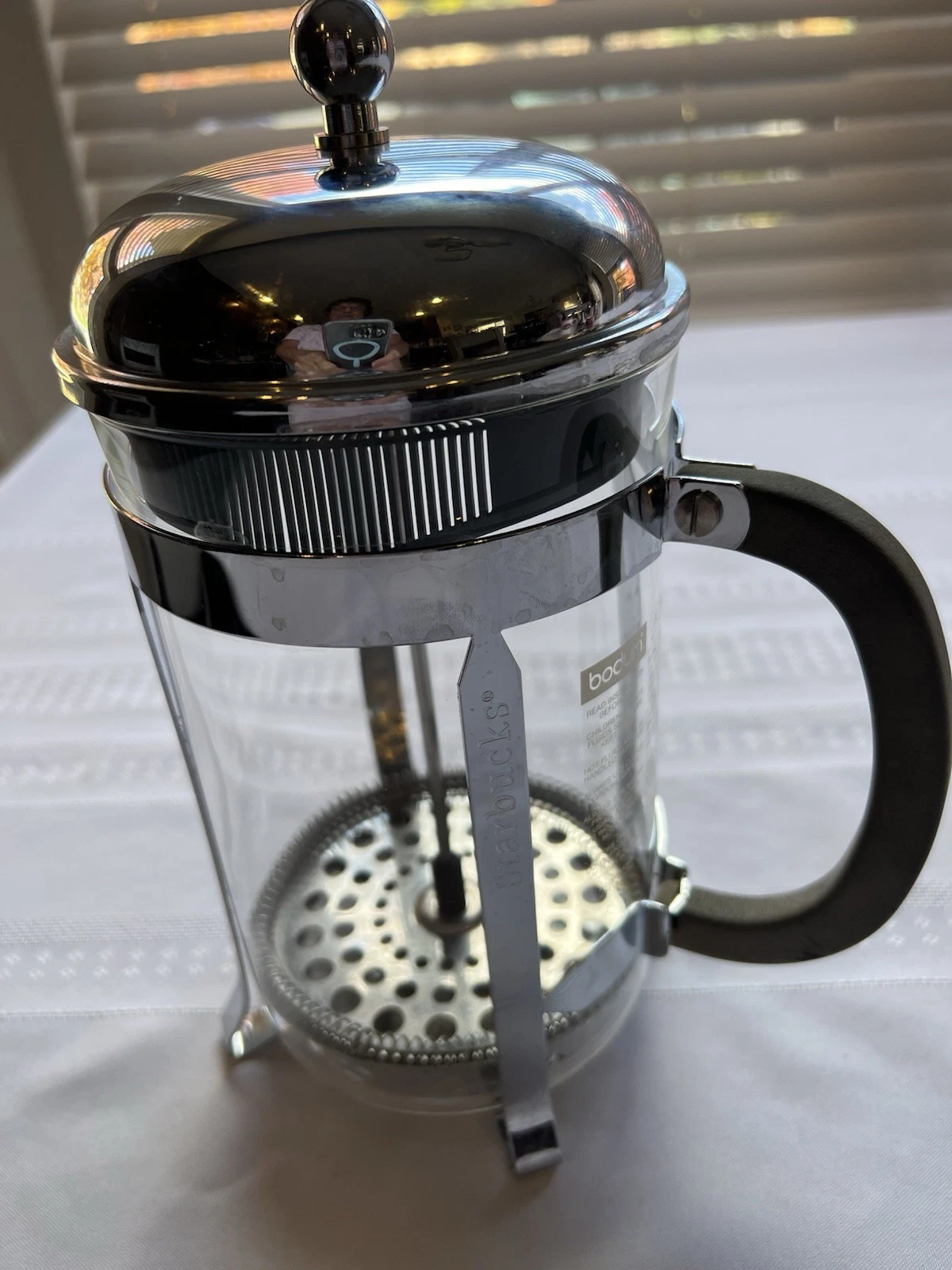 BODUM FrenchPress Starbucks 32 Oz Barista Chambord MSRP $50+ Glass Stainless EUC