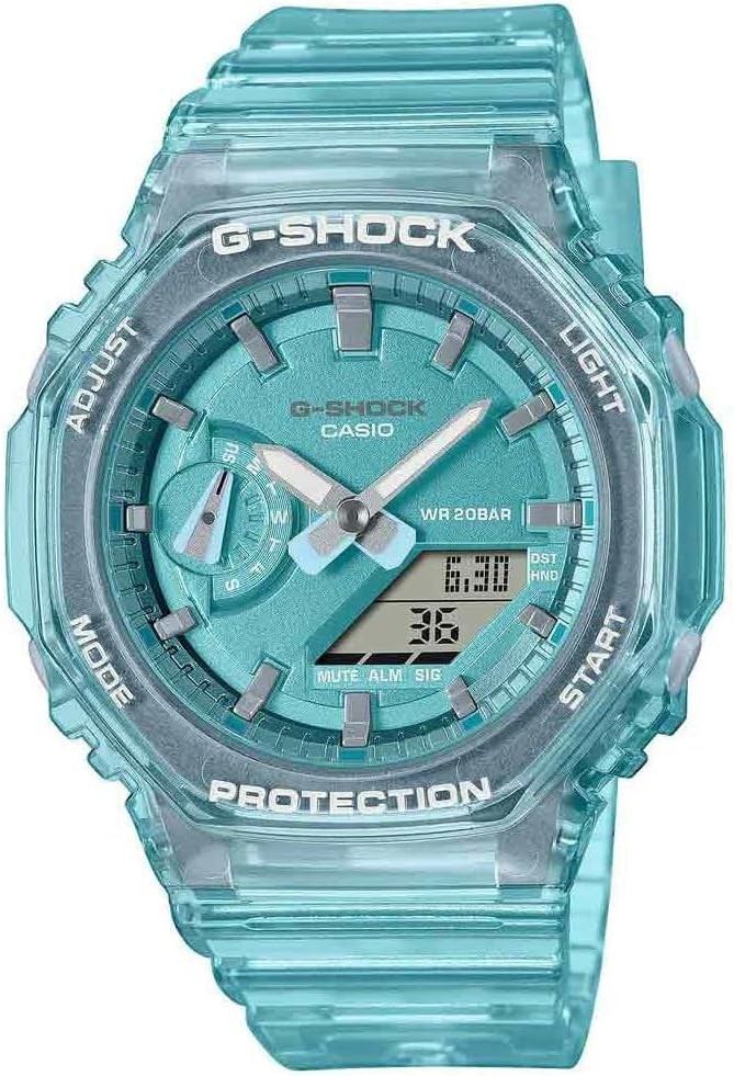 Montre Casio GMA-S2100SK-2A montre-bracelet étanche bleue octogonale en carbone résistant