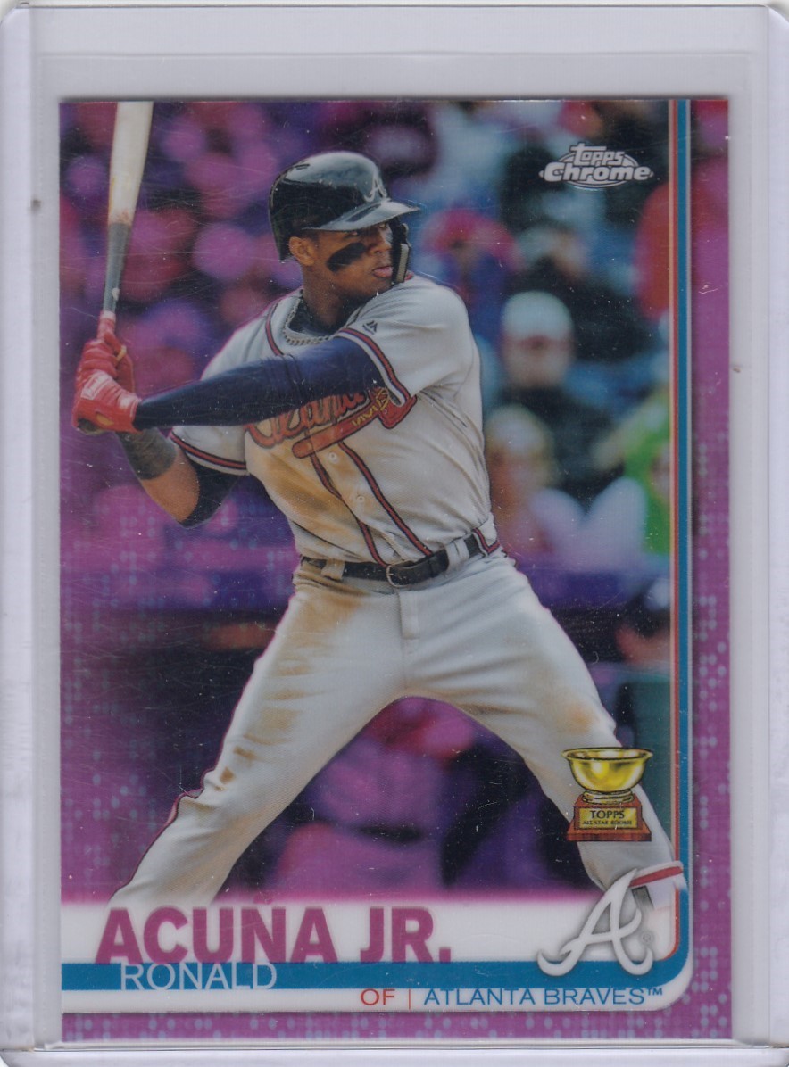 2019 Ronald Acuna Topps Chrome Rookie Cup PINK REFRACTOR #117 - Atlanta Braves