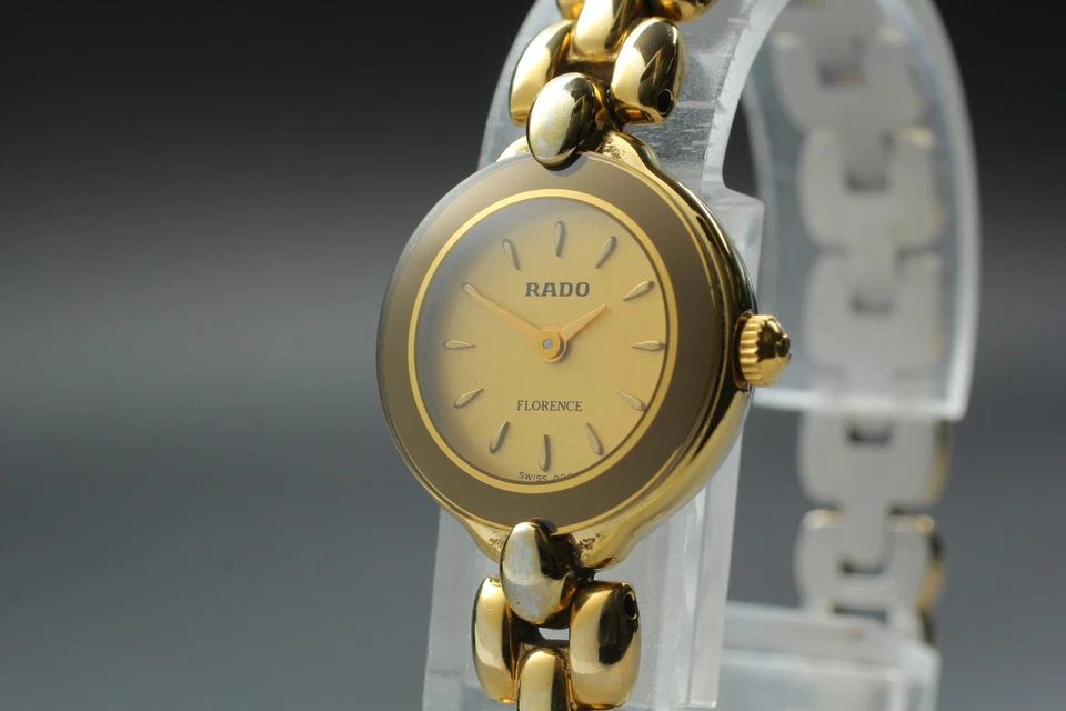 [Casi COMO NUEVO] RADO Florence 153.3665.2 20 mm cuarzo esfera dorada reloj pulsera para mujer Foto 2 de 4