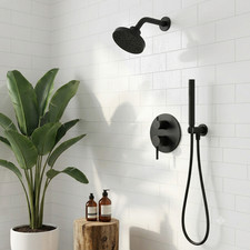 Delta Round Shower System Faucet Set,Matte Black T342704-BLLHD No Valve Head