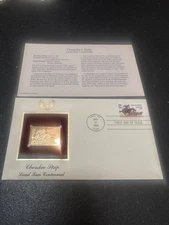 1993 PCS First Day Of Issue Cherokee Strip Stamp And Gold Stamp Replica