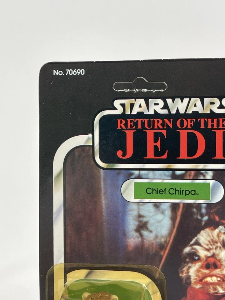 High Grade Kenner 1983 Chirpa Ewok ROTJ 65B espalda sin perforar de colección Foto 2 de 4