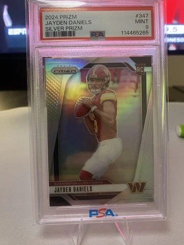Jayden Daniels #347 2024 Silver Prizm Rookie Card PSA 9 Panini Prizm