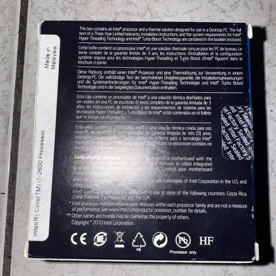 New Factory Sealed Intel Core i7-2600 Intel - i7 Processor LGA1155 - Image 3 of 4