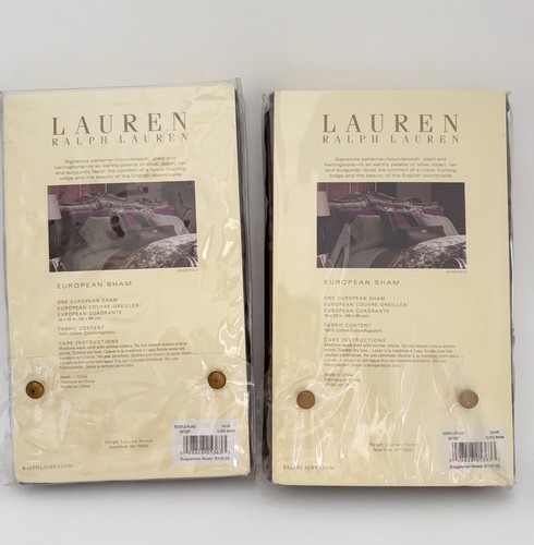 2 Ralph Lauren Edgefield Schottenkaro Euro Schein Kissenbezug 26x26 Quadrat Baumwolle - Bild 7 von 7