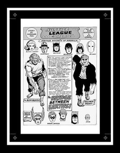 Mike Sekowsky Justice League of America #47 Rare Production Art Pg 1 Monotone