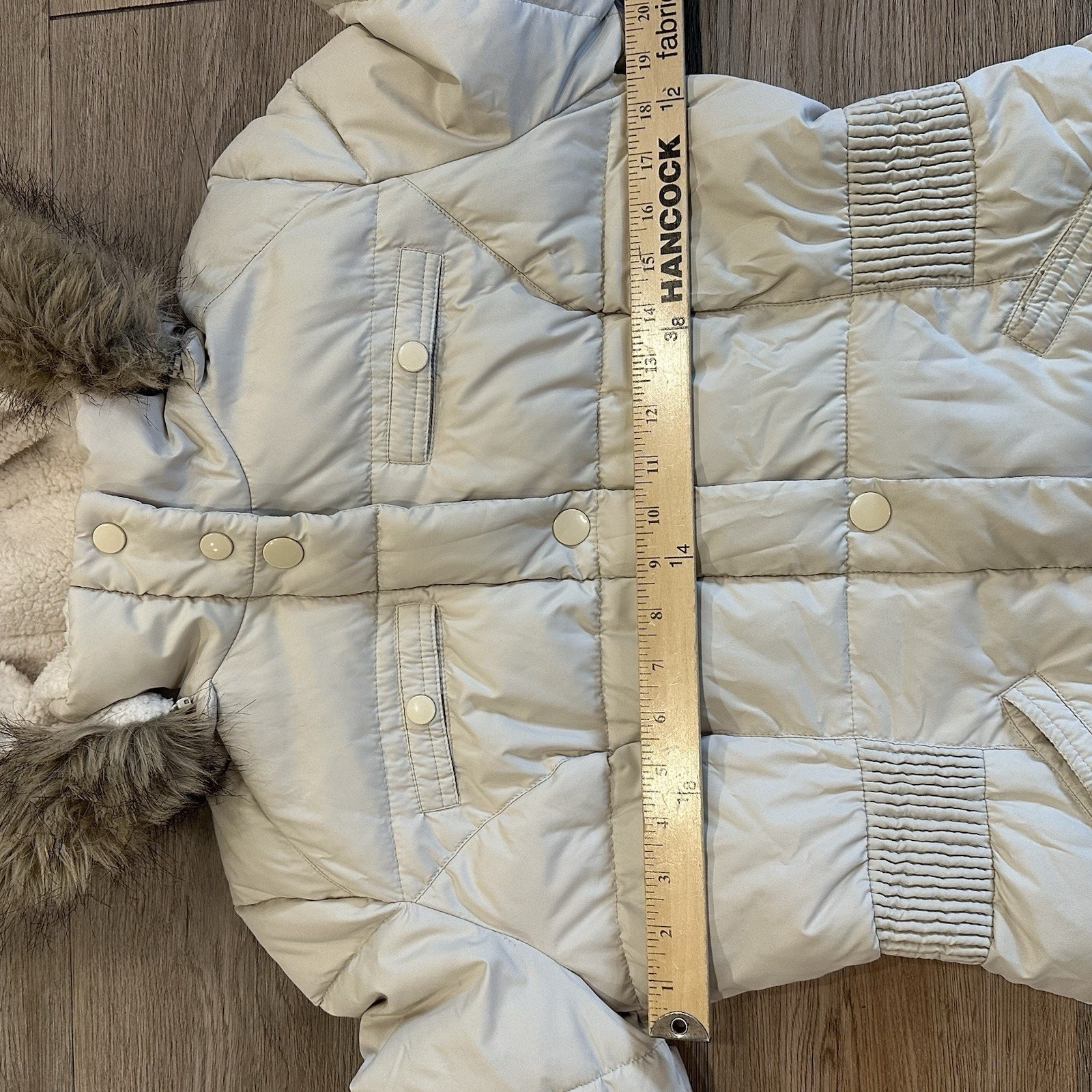 Vintage Rare Esprit Women’s MED Puffer Parka Jacket Removable Hood Faux Fur Y2K image 9