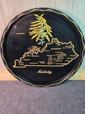VTG State of Kentucky Metal Decorative Souvenir Plate 11''