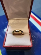 14 kt Yellow & White Gold 5.3 mm Milgrain Edge Wedding Band Ring Size 6.50