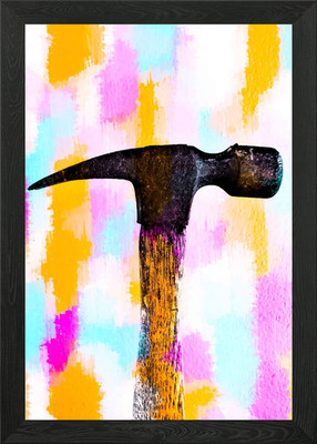 Hammer mit Gemälde gerahmt Wandbild Poster Leinwanddruck Bild