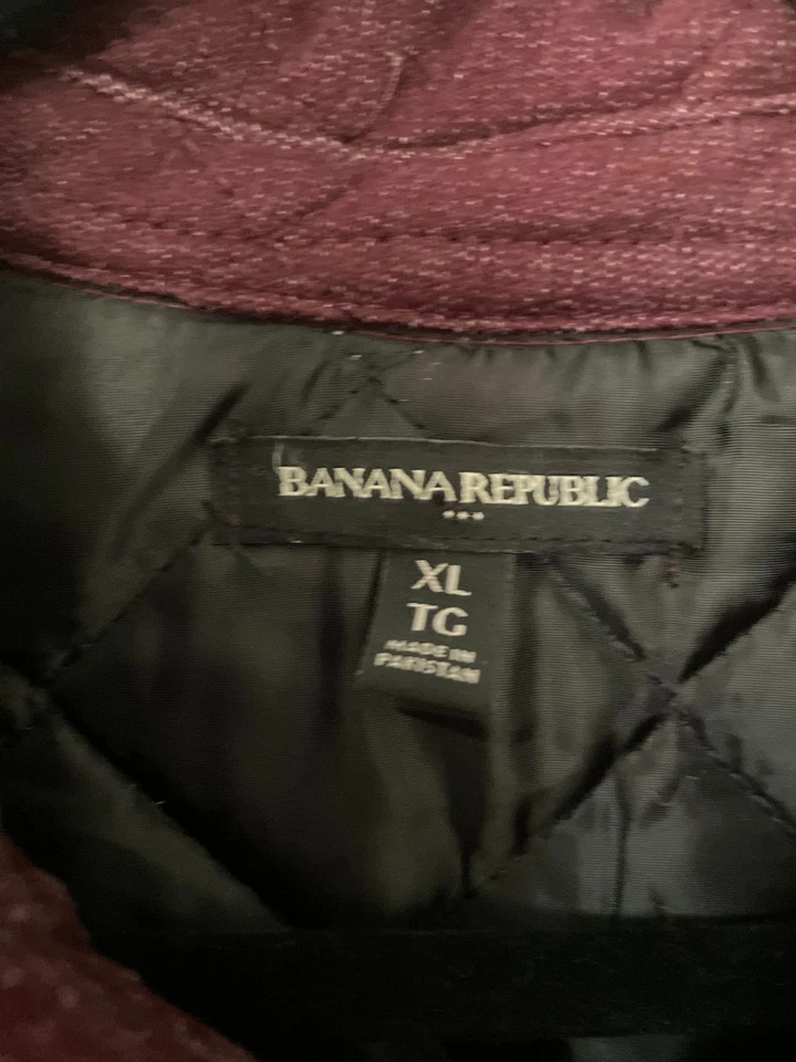 Banana Republic Hombre Granate Acolchado Abrigo/Chaqueta Talla US XL Foto 3 de 4
