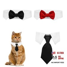 3 Pieces Dog Cat Bow Tie - Pet Tuxedo Collar - Adjustable - Cat Wedding Bowtie