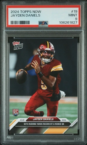 Jayden Daniels 2024 Topps Now #19 Rookie RC Rushing Record PSA 9 ROY 🏈💥🏈💥🏈