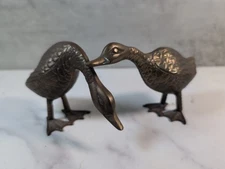 Vintage Pair of Brass Honking Geese Sculptures Andrea by Sadek